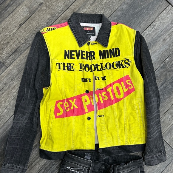 Cult of Individuality Sex Pistols denim jacket. one sz vest rock rocker Bollocks - Picture 1 of 9